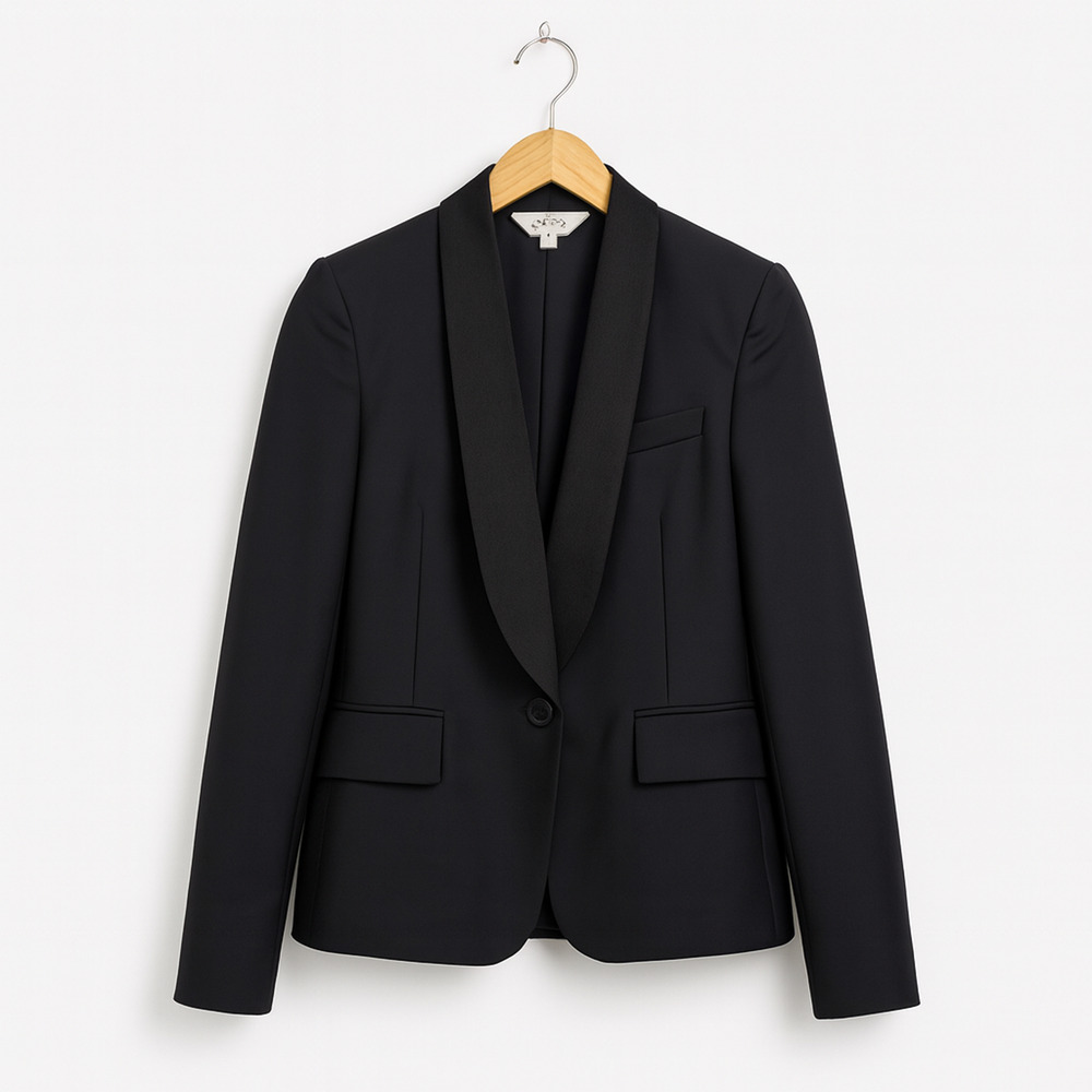 Stella McCartney Wool Shawl Blazer Jacket Black Tailored Size IT 40 / US 4